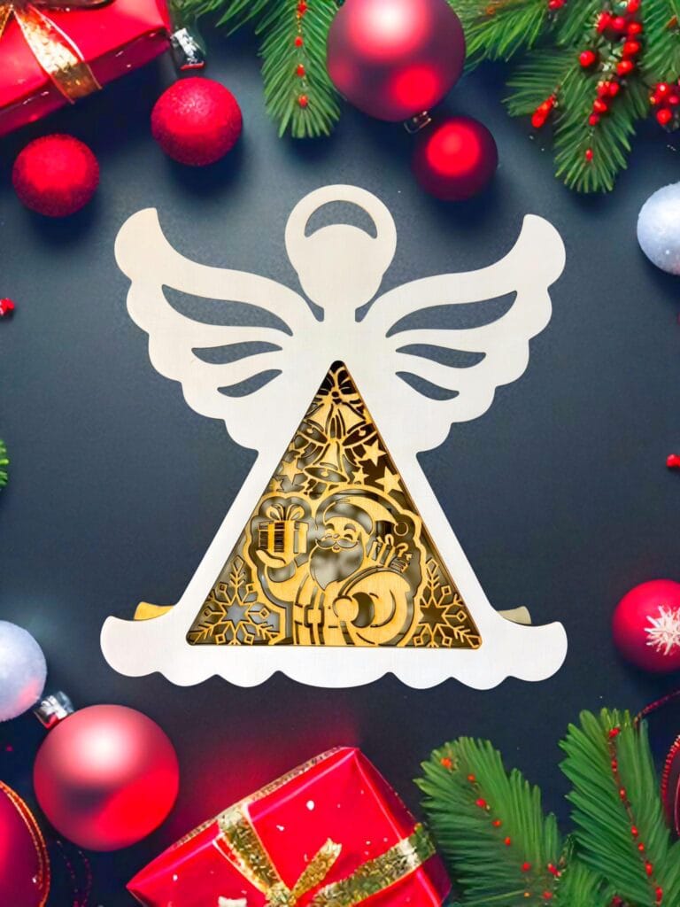 Light Up Christmas Angel with Santa