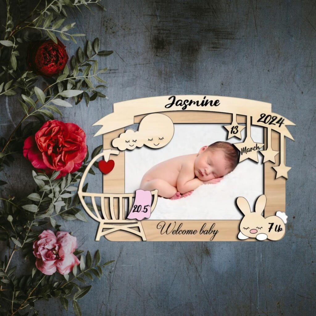 Personalized Laser Engraved Newborn Picture Frame