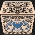 Laser Engraved Wedding Card Box
