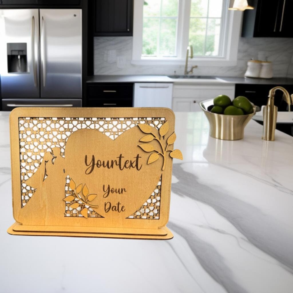 Personalized Laser Engraved Wedding Anniversary Display